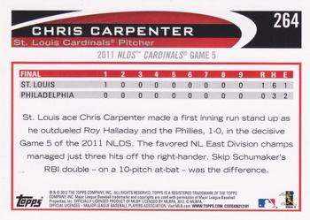 2012 Topps - HTA Gold Rush Foil Stamped #264 Chris Carpenter Back