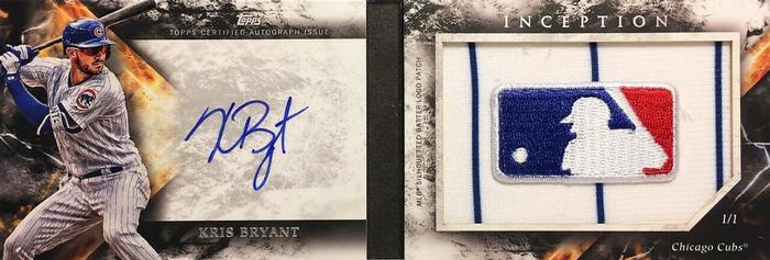 2018 Topps Inception - Autograph MLB Silhouetted Batter Logo Patch Books #IMLP-KB Kris Bryant Front