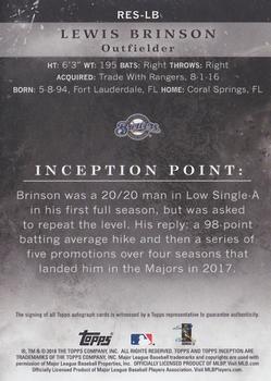 2018 Topps Inception - Rookie and Emerging Stars Autographs #RES-LB Lewis Brinson Back