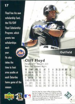 2004 Upper Deck Sweet Spot #17 Cliff Floyd Back