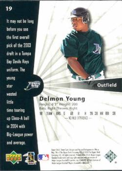 2004 Upper Deck Sweet Spot #19 Delmon Young Back