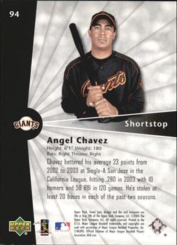 2004 Upper Deck Sweet Spot #94 Angel Chavez Back