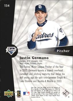 2004 Upper Deck Sweet Spot #134 Justin Germano Back