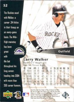 2004 Upper Deck Sweet Spot #52 Larry Walker Back