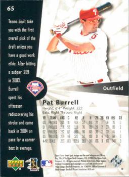 2004 Upper Deck Sweet Spot #65 Pat Burrell Back