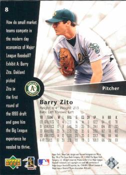 2004 Upper Deck Sweet Spot #8 Barry Zito Back