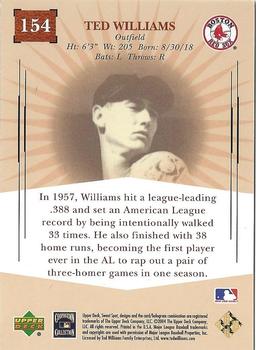 2004 Upper Deck Sweet Spot Classic #154 Ted Williams Back