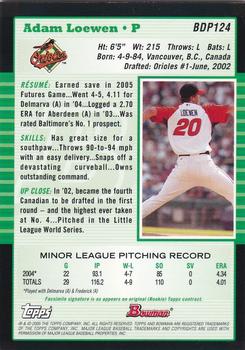 2005 Bowman Draft Picks & Prospects - Futures Game Jersey Relics #BDP124 Adam Loewen Back