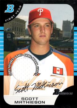 2005 Bowman Draft Picks & Prospects - Futures Game Jersey Relics #BDP126 Scott Mathieson Front