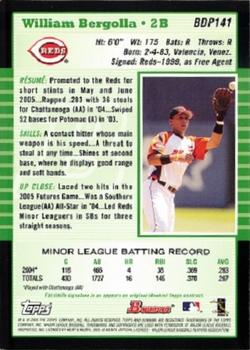2005 Bowman Draft Picks & Prospects - Futures Game Jersey Relics #BDP141 William Bergolla Back