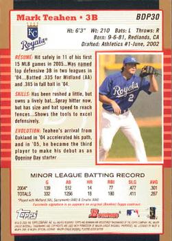 2005 Bowman Draft Picks & Prospects - Gold #BDP30 Mark Teahen Back