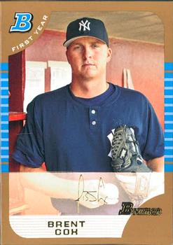 2005 Bowman Draft Picks & Prospects - Gold #BDP115 Brent Cox Front