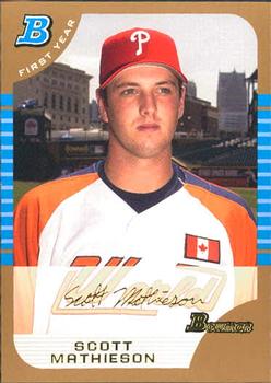 2005 Bowman Draft Picks & Prospects - Gold #BDP126 Scott Mathieson Front