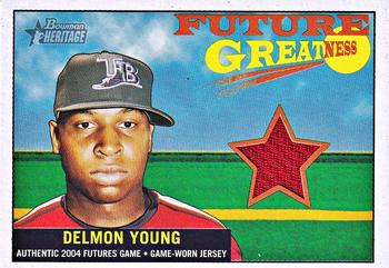 2005 Bowman Heritage - Future Greatness Jersey Relics #FG-DY Delmon Young Front