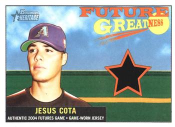 2005 Bowman Heritage - Future Greatness Jersey Relics #FG-JCO Jesus Cota Front