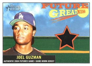 2005 Bowman Heritage - Future Greatness Jersey Relics #FG-JG Joel Guzman Front