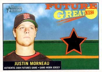 2005 Bowman Heritage - Future Greatness Jersey Relics #FG-JM Justin Morneau Front