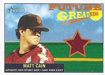 2005 Bowman Heritage - Future Greatness Jersey Relics #FG-MC Matt Cain Front