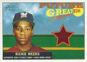 2005 Bowman Heritage - Future Greatness Jersey Relics #FG-RW Rickie Weeks Front
