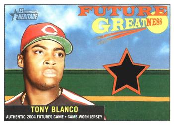 2005 Bowman Heritage - Future Greatness Jersey Relics #FG-TB Tony Blanco Front