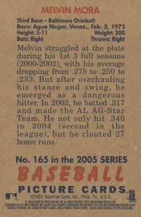 2005 Bowman Heritage - Mini #165 Melvin Mora Back