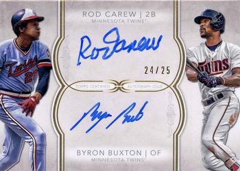 2018 Topps Definitive Collection - Dual Autograph Collection #DAC-CB Byron Buxton / Rod Carew Front