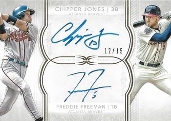 2018 Topps Definitive Collection - Dual Autograph Collection #DAC-JF Freddie Freeman / Chipper Jones Front