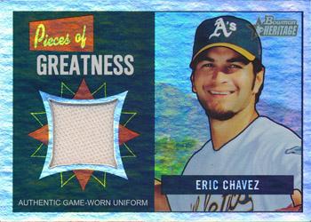 2005 Bowman Heritage - Pieces of Greatness Rainbow Relics #PG-EC Eric Chavez Front