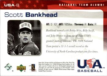 2004 Upper Deck USA 25th Anniversary #USA-8 Scott Bankhead Back