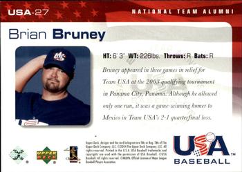 2004 Upper Deck USA 25th Anniversary #USA-27 Brian Bruney Back