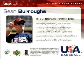 2004 Upper Deck USA 25th Anniversary #USA-34 Sean Burroughs Back