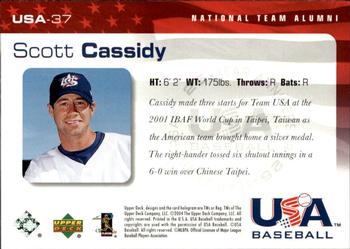 2004 Upper Deck USA 25th Anniversary #USA-37 Scott Cassidy Back