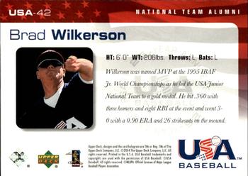 2004 Upper Deck USA 25th Anniversary #USA-42 Brad Wilkerson Back