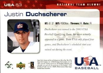 2004 Upper Deck USA 25th Anniversary #USA-53 Justin Duchscherer Back