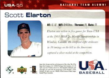 2004 Upper Deck USA 25th Anniversary #USA-55 Scott Elarton Back