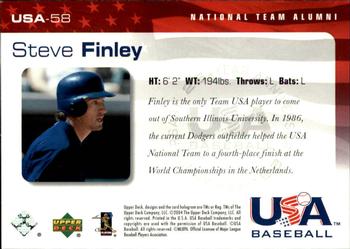 2004 Upper Deck USA 25th Anniversary #USA-58 Steve Finley Back