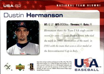 2004 Upper Deck USA 25th Anniversary #USA-82 Dustin Hermanson Back