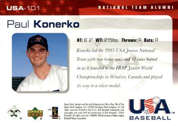2004 Upper Deck USA 25th Anniversary #USA-101 Paul Konerko Back