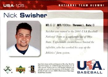 2004 Upper Deck USA 25th Anniversary #USA-105 Nick Swisher Back