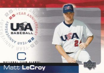 2004 Upper Deck USA 25th Anniversary #USA-110 Matt LeCroy Front