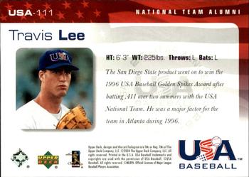 2004 Upper Deck USA 25th Anniversary #USA-111 Travis Lee Back