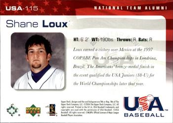 2004 Upper Deck USA 25th Anniversary #USA-115 Shane Loux Back