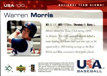 2004 Upper Deck USA 25th Anniversary #USA-130 Warren Morris Back