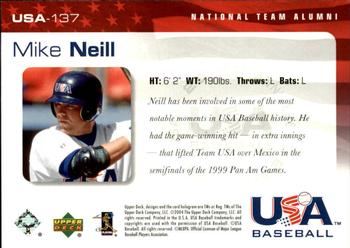 2004 Upper Deck USA 25th Anniversary #USA-137 Mike Neill Back