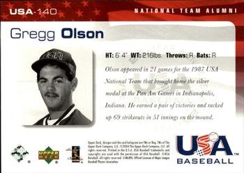 2004 Upper Deck USA 25th Anniversary #USA-140 Gregg Olson Back