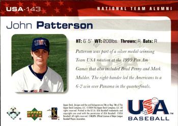 2004 Upper Deck USA 25th Anniversary #USA-143 John Patterson Back