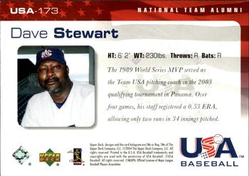 2004 Upper Deck USA 25th Anniversary #USA-173 Dave Stewart Back