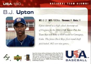 2004 Upper Deck USA 25th Anniversary #USA-180 B.J. Upton Back