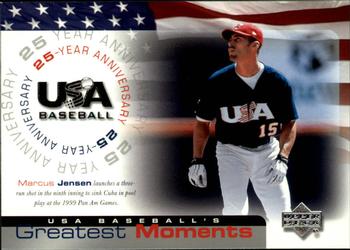 2004 Upper Deck USA 25th Anniversary #USA-199 1999: Jensen Goes Deep vs. Cuba Front