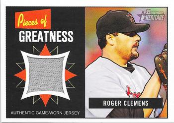 2005 Bowman Heritage - Pieces of Greatness Relics #PG-RC Roger Clemens Front